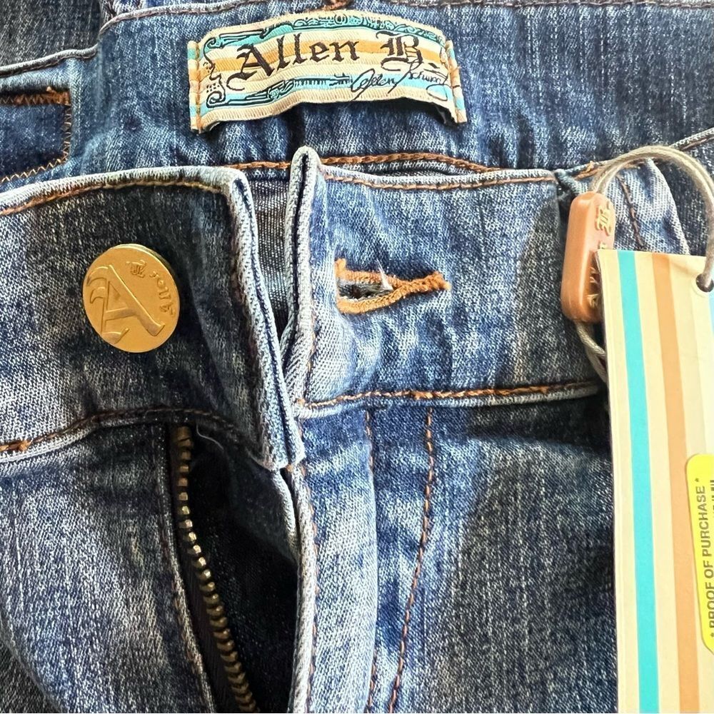 Allen B Jeans Denim Embroidered Blue New - Picture 12 of 13